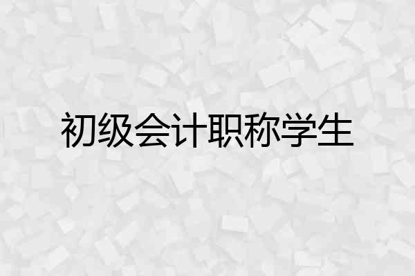 初级会计职称学生