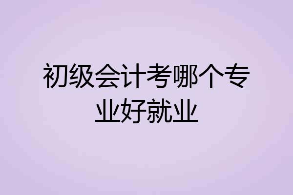 初级会计考哪个专业好就业