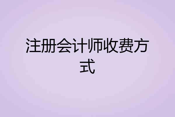 注册会计师收费方式
