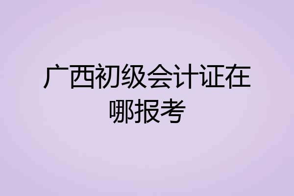 广西初级会计证在哪报考