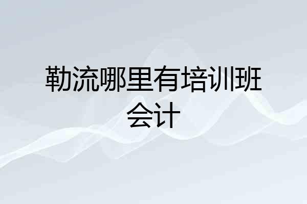 勒流哪里有培训班会计