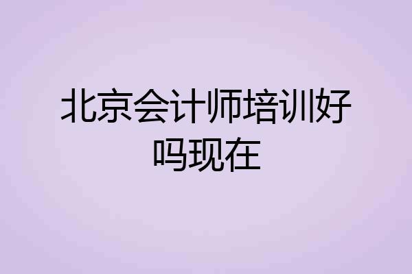 北京会计师培训好吗现在