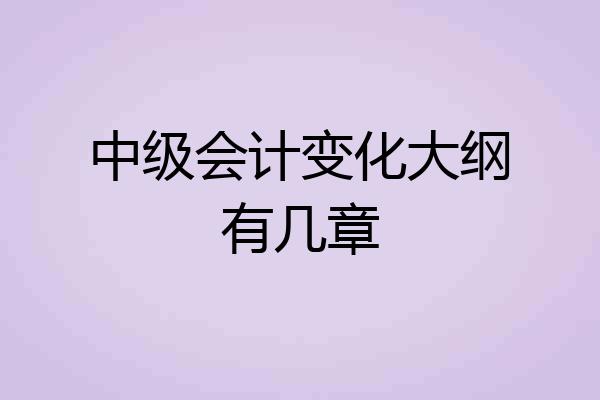中级会计变化大纲有几章