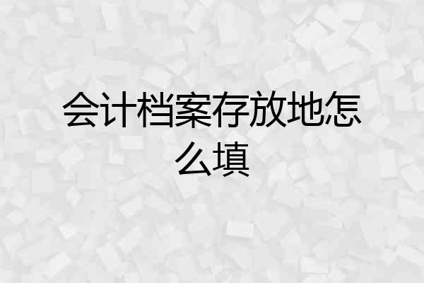 会计档案存放地怎么填
