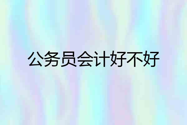 公务员会计好不好