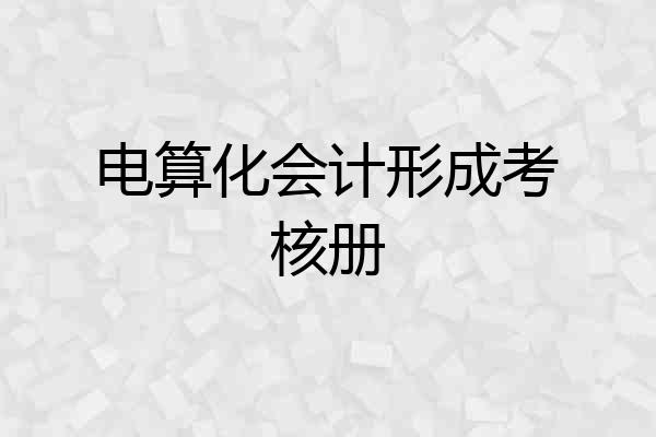 电算化会计形成考核册