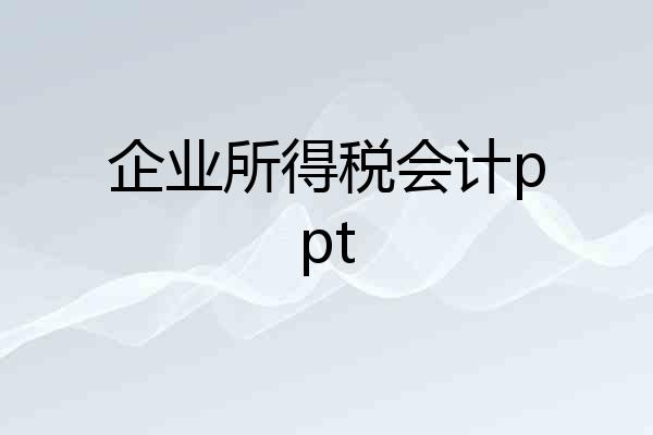 企业所得税会计ppt