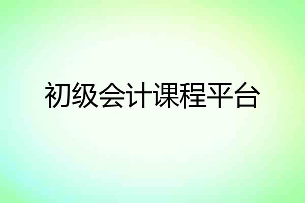 初级会计课程平台