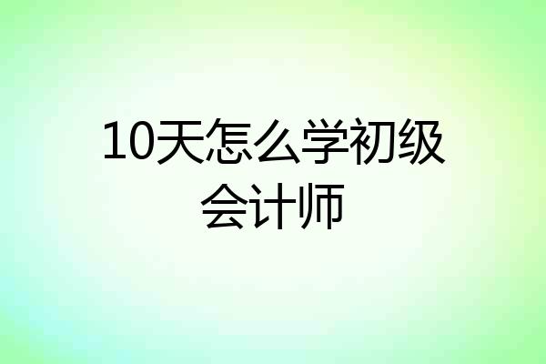 10天怎么学初级会计师