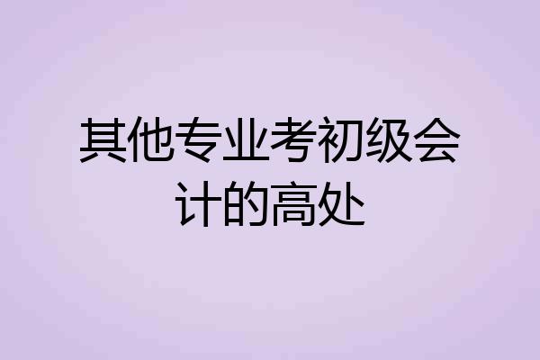 其他专业考初级会计的高处