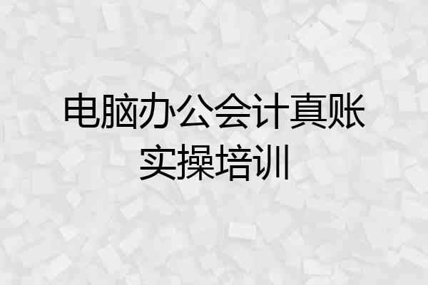 电脑办公会计真账实操培训