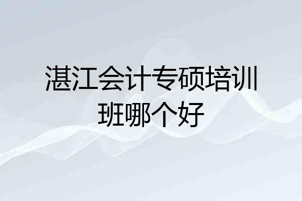 湛江会计专硕培训班哪个好