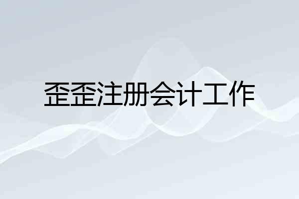 歪歪注册会计工作