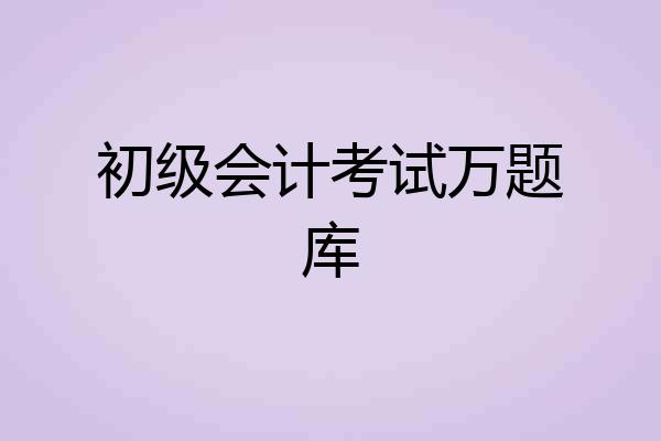 初级会计考试万题库