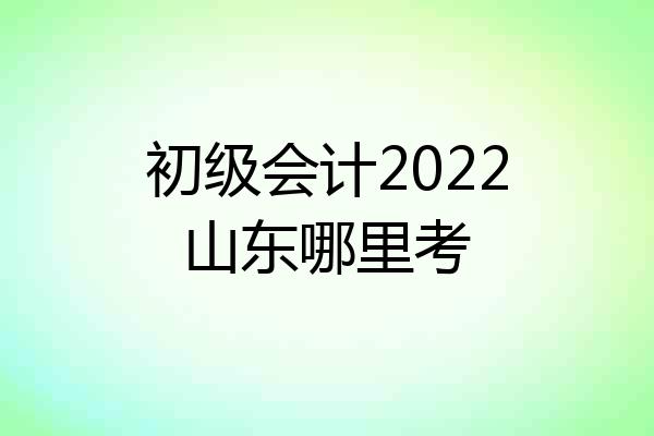 初级会计2022山东哪里考