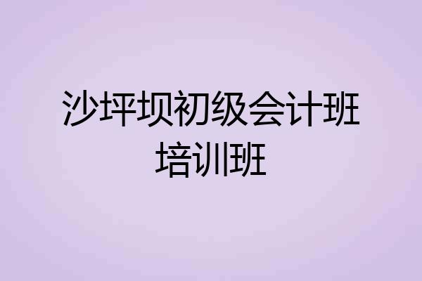 沙坪坝初级会计班培训班