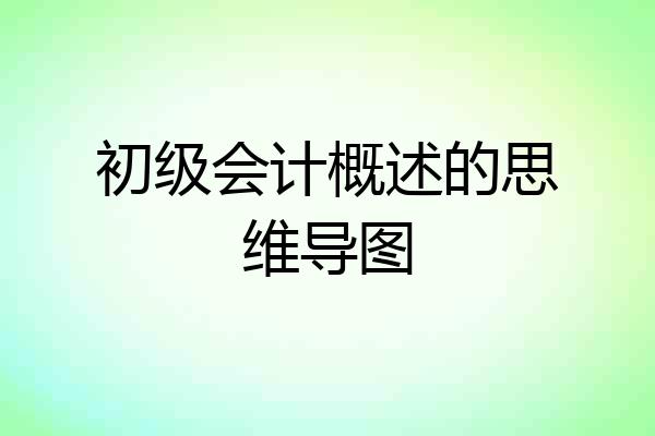 初级会计概述的思维导图