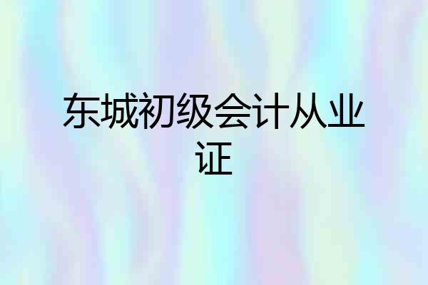 东城初级会计从业证