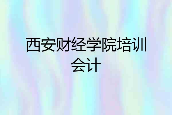 西安财经学院培训会计