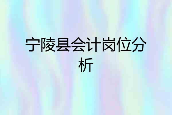 宁陵县会计岗位分析