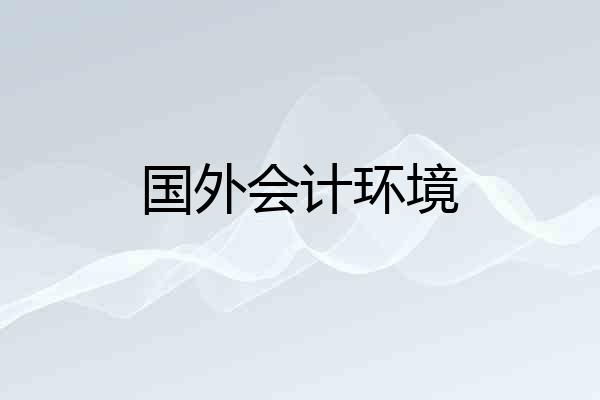 国外会计环境