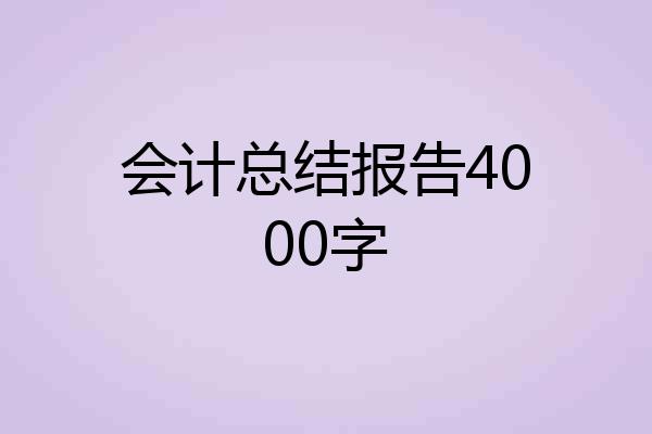 会计总结报告4000字
