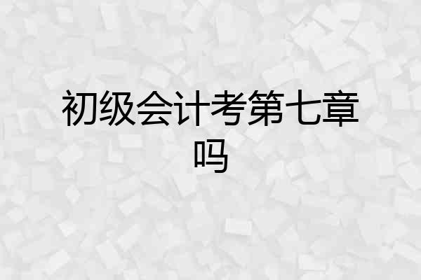 初级会计考第七章吗