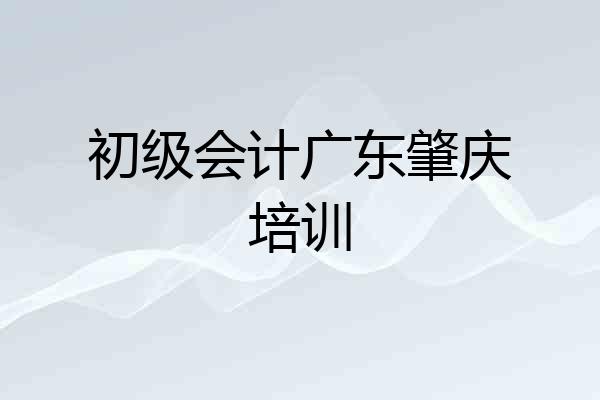 初级会计广东肇庆培训