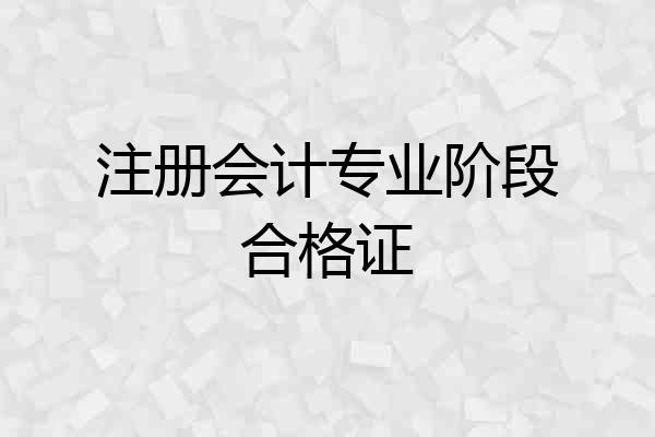 注册会计专业阶段合格证