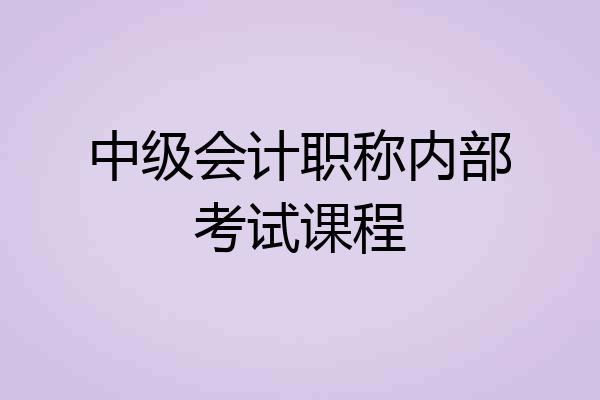 中级会计职称内部考试课程