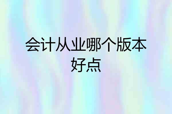会计从业哪个版本好点