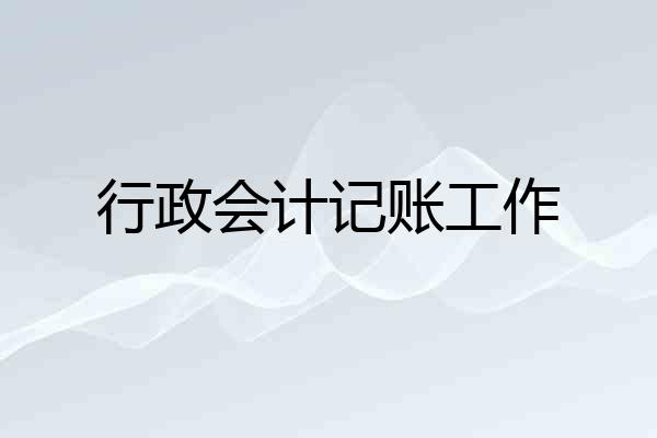 行政会计记账工作