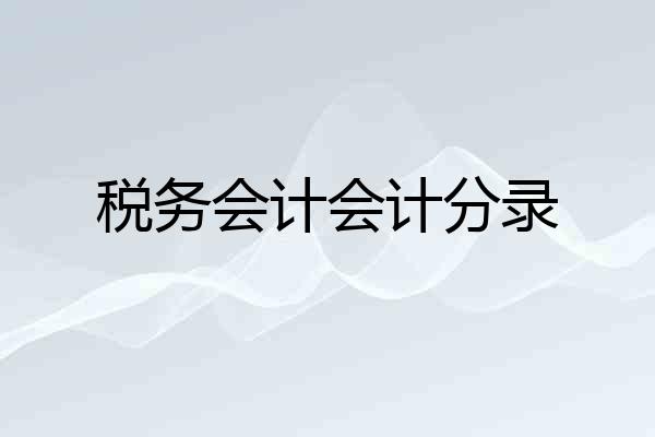 税务会计会计分录