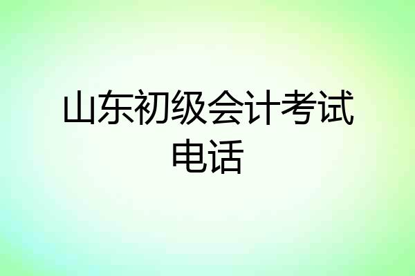 山东初级会计考试电话