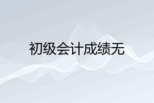 初级会计成绩无