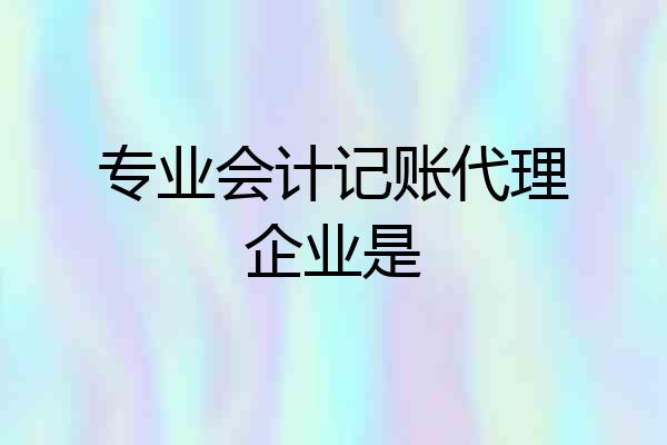 专业会计记账代理企业是