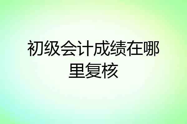 初级会计成绩在哪里复核