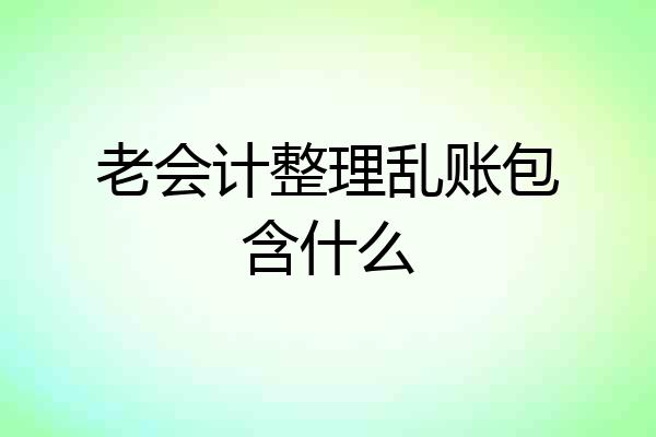 老会计整理乱账包含什么