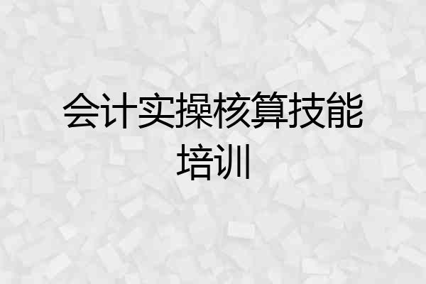 会计实操核算技能培训