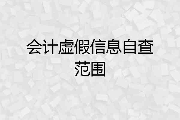 会计虚假信息自查范围
