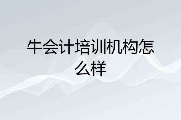 牛会计培训机构怎么样