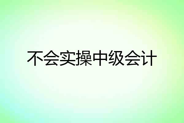 不会实操中级会计