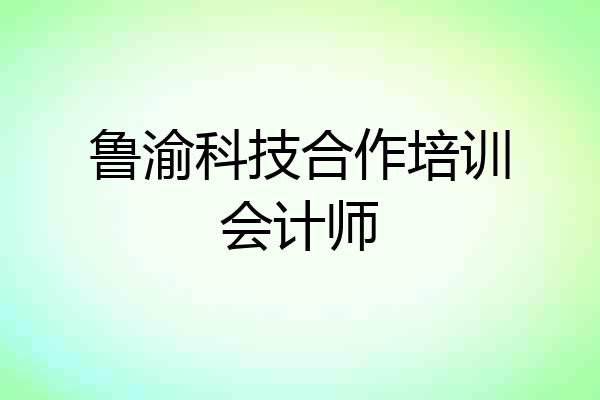 鲁渝科技合作培训会计师