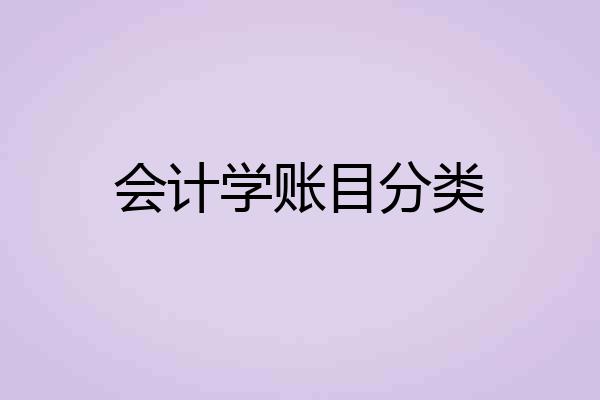 会计学账目分类