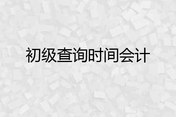 初级查询时间会计