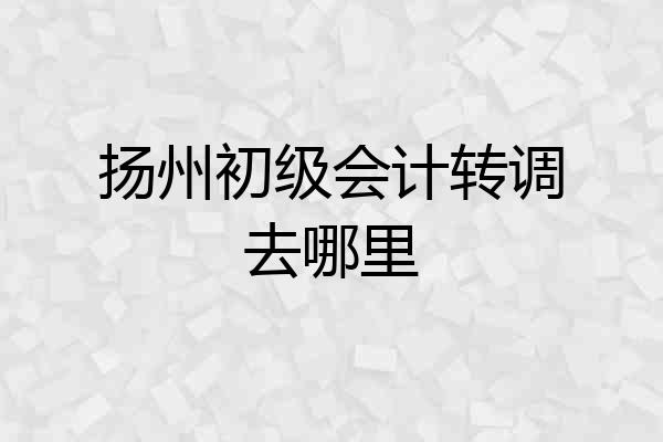 扬州初级会计转调去哪里