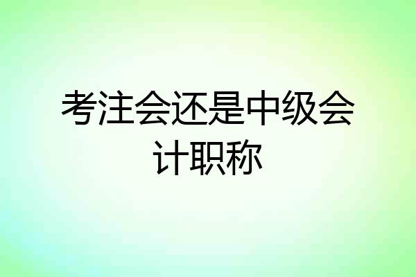 考注会还是中级会计职称