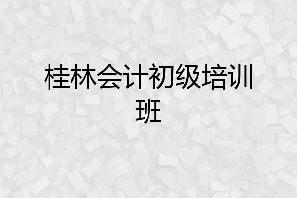 桂林会计初级培训班