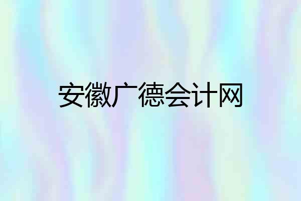 安徽广德会计网