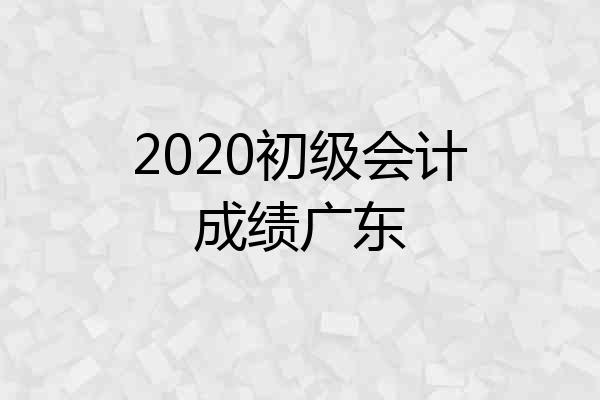 2020初级会计成绩广东